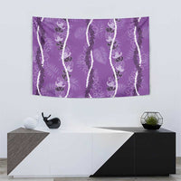 Hawaii Maile Lei Tapestry With Violet Monstera Pattern LT05 - Polynesian Pride