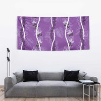 Hawaii Maile Lei Tapestry With Violet Monstera Pattern LT05 - Polynesian Pride