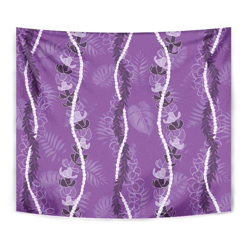 Hawaii Maile Lei Tapestry With Violet Monstera Pattern LT05 - Polynesian Pride