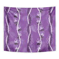 Hawaii Maile Lei Tapestry With Violet Monstera Pattern LT05 - Polynesian Pride
