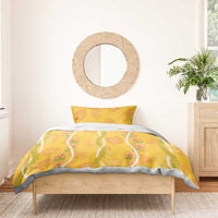 Hawaii Maile Lei Bedding Set With Yellow Monstera Pattern LT05 - Polynesian Pride