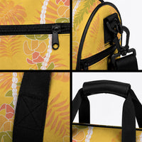 Hawaii Maile Lei Duffle Bag With Yellow Monstera Pattern LT05 - Polynesian Pride