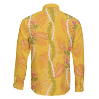 Hawaii Maile Lei Family Matching Summer Maxi Dress and Hawaiian Shirt With Yellow Monstera Pattern