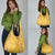Hawaii Maile Lei Grocery Bag With Yellow Monstera Pattern
