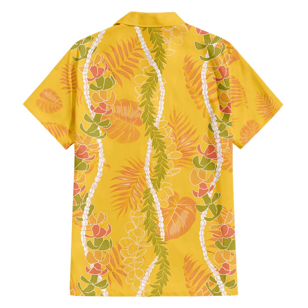 Hawaii Maile Lei Hawaiian Shirt With Yellow Monstera Pattern