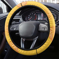 Hawaii Maile Lei Steering Wheel Cover With Yellow Monstera Pattern