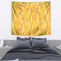 Hawaii Maile Lei Tapestry With Yellow Monstera Pattern LT05 - Polynesian Pride