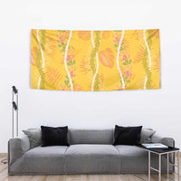 Hawaii Maile Lei Tapestry With Yellow Monstera Pattern LT05 - Polynesian Pride