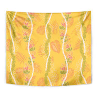 Hawaii Maile Lei Tapestry With Yellow Monstera Pattern LT05 - Polynesian Pride