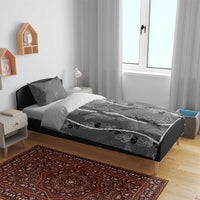 Hawaii Maile Lei Bedding Set With Gray Monstera Pattern LT05 - Polynesian Pride