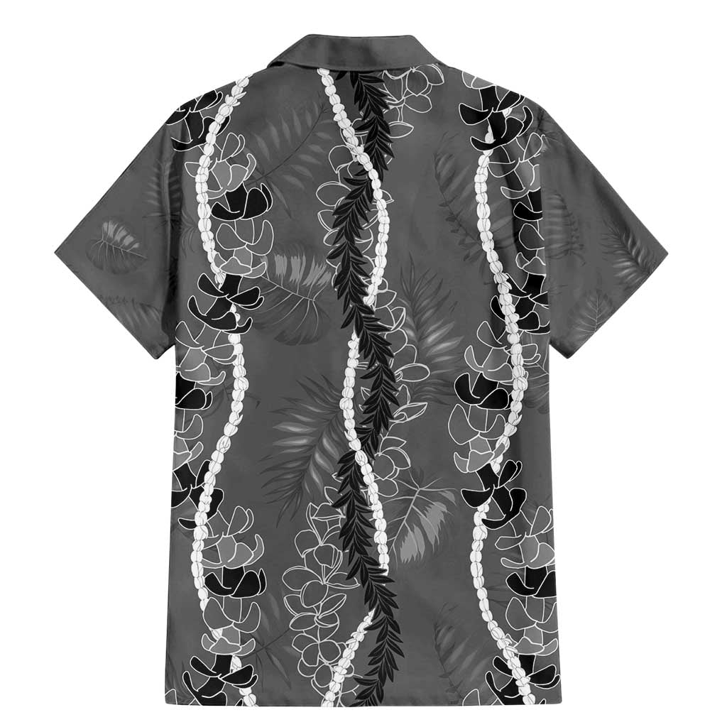 Hawaii Maile Lei Family Matching Mermaid Dress and Hawaiian Shirt With Gray Monstera Pattern