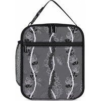 Hawaii Maile Lei Lunch Bag With Gray Monstera Pattern LT05 10.2 × 8.3 × 4.3 inch Gray - Polynesian Pride