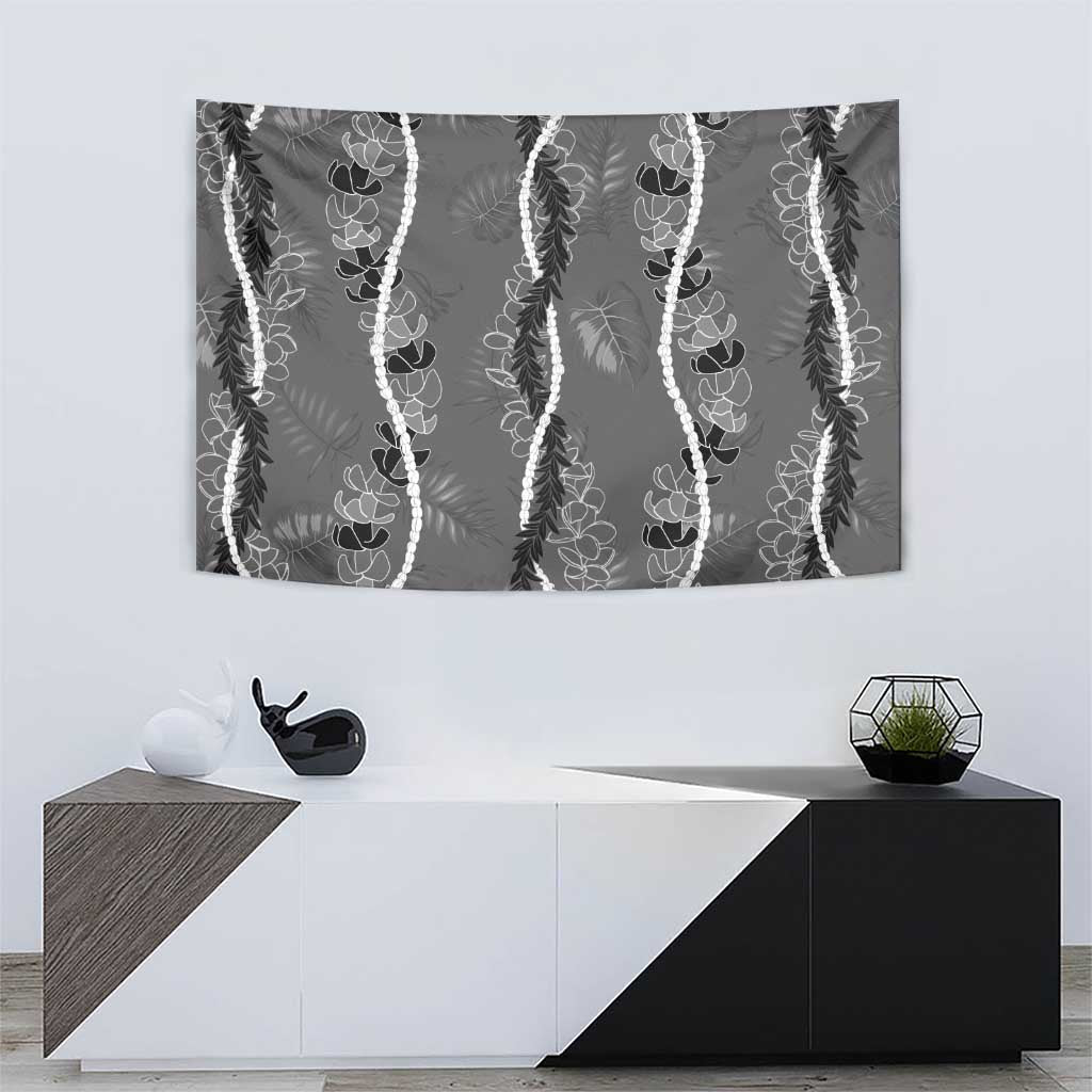 Hawaii Maile Lei Tapestry With Gray Monstera Pattern LT05 - Polynesian Pride