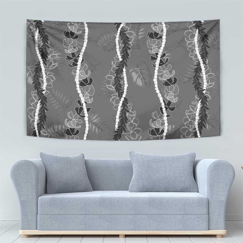 Hawaii Maile Lei Tapestry With Gray Monstera Pattern LT05 - Polynesian Pride