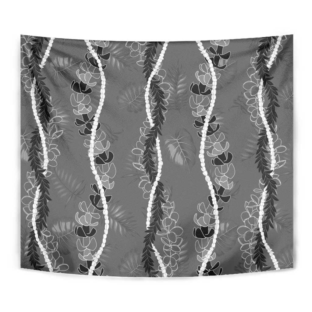 Hawaii Maile Lei Tapestry With Gray Monstera Pattern LT05 - Polynesian Pride