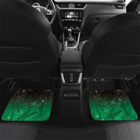 Polynesia Hammerhead Shark Car Mats Green Tribal Pattern With Plumeria - Polynesian Pride