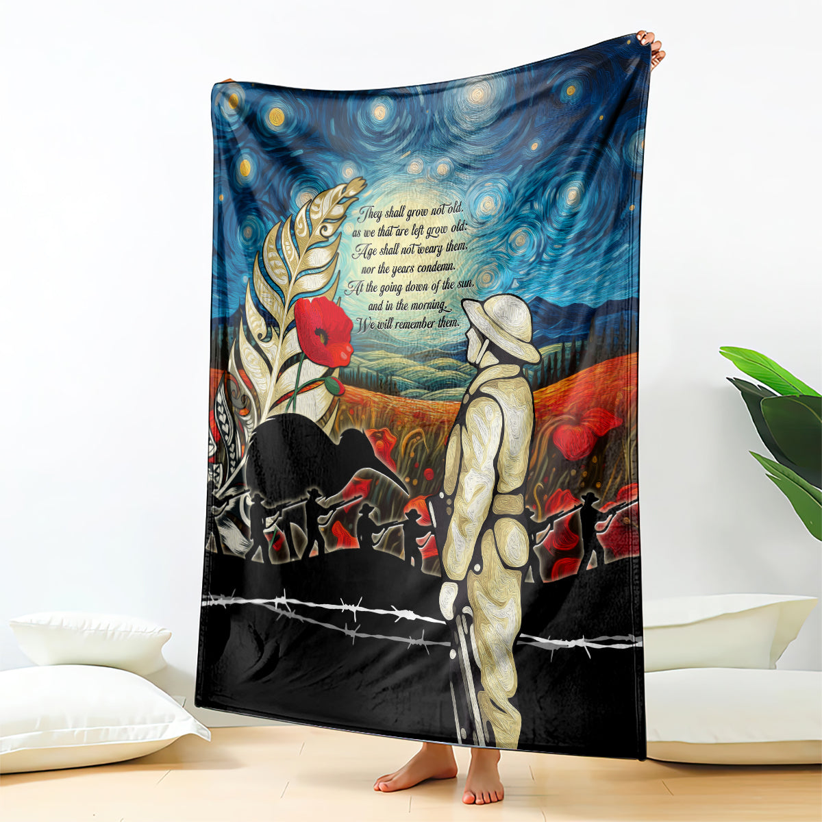 Kei Wareware Tatou New Zealand ANZAC Day Blanket Starry Night Inspo Style