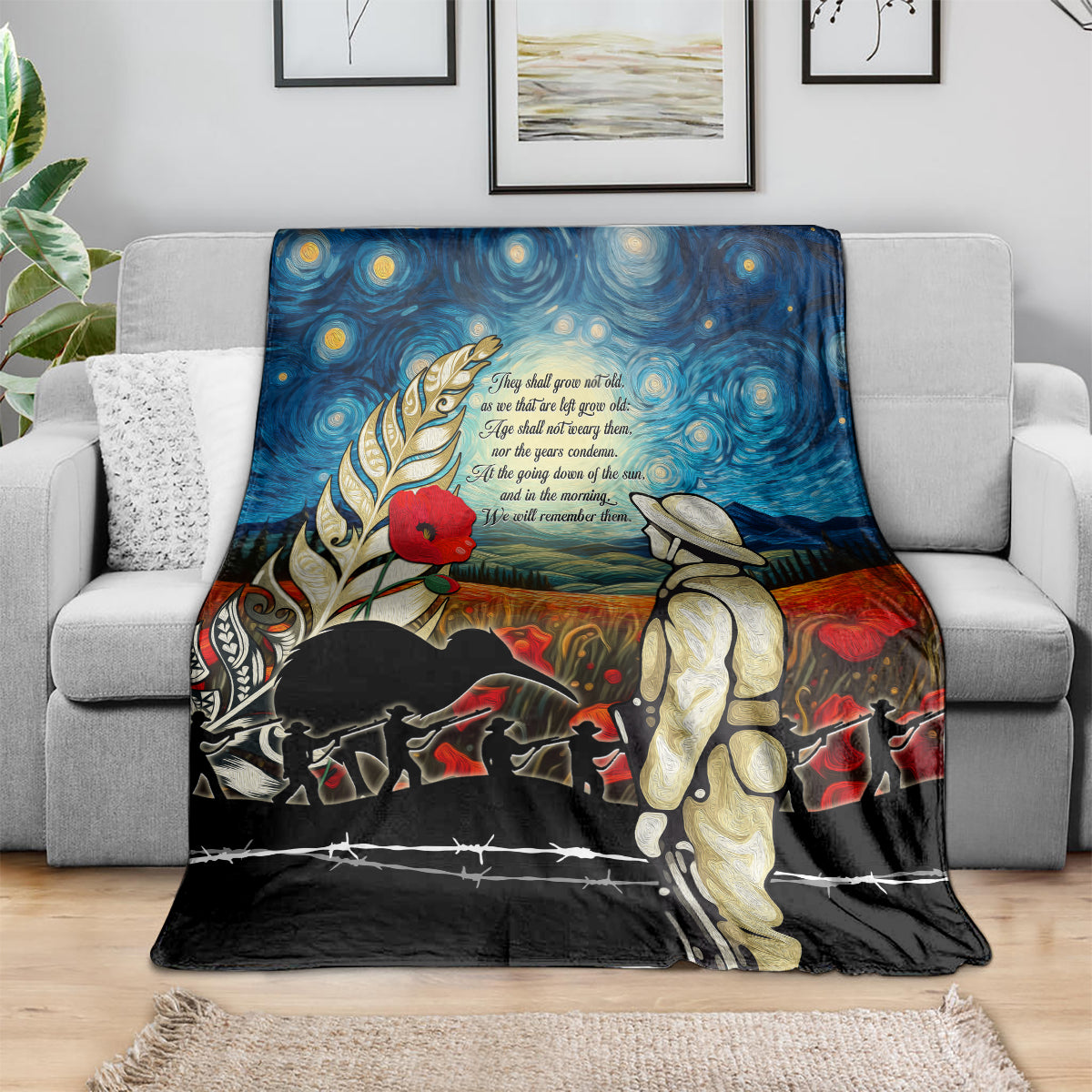 Kei Wareware Tatou New Zealand ANZAC Day Blanket Starry Night Inspo Style