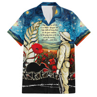Kei Wareware Tatou New Zealand ANZAC Day Family Matching Off Shoulder Short Dress and Hawaiian Shirt Starry Night Inspo Style LT05 Dad's Shirt - Short Sleeve Blue - Polynesian Pride
