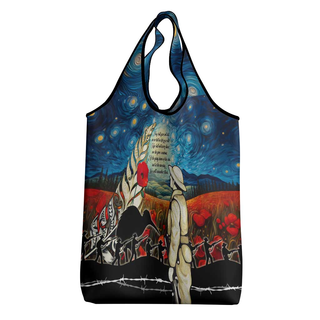 Kei Wareware Tatou New Zealand ANZAC Day Grocery Bag Starry Night Inspo Style