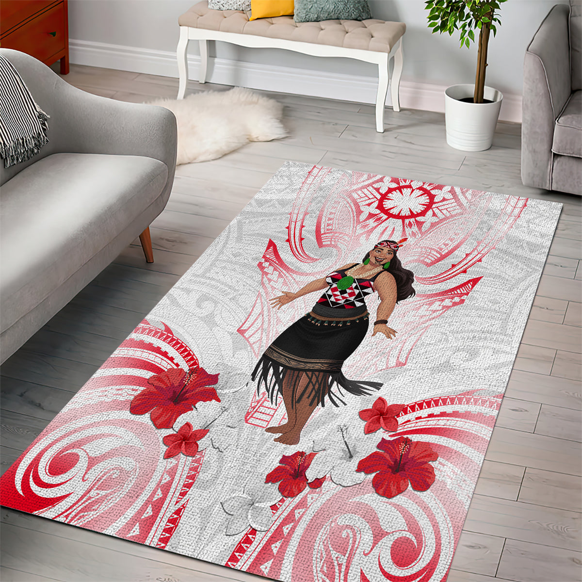 New Zealand Women's Day Area Rug Maori Wahine Polynesian Pattern LT05 - Polynesian Pride