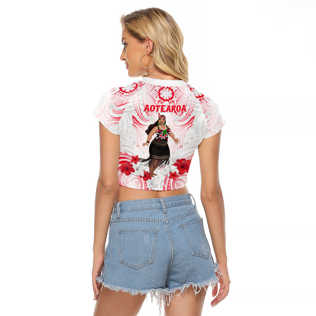 New Zealand Women's Day Raglan Cropped T Shirt Maori Wahine Polynesian Pattern LT05 - Polynesian Pride