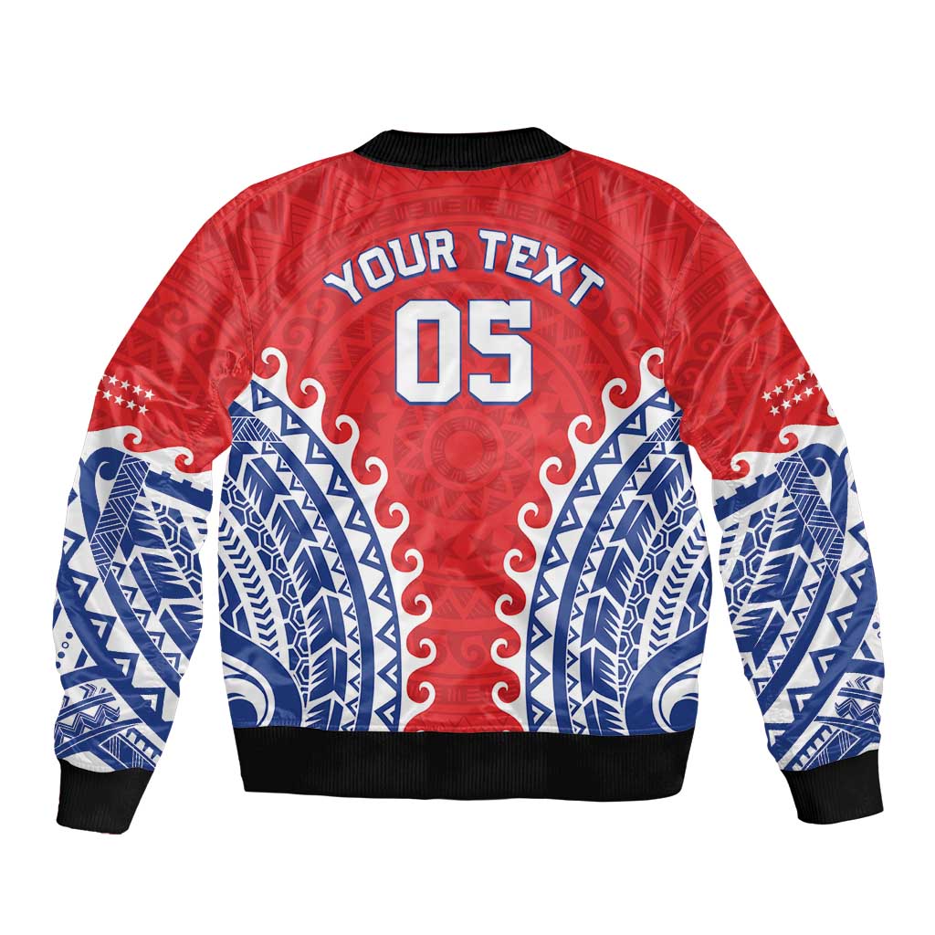 Custom Tuamotu Archipelago Bomber Jacket Polynesian Tribal Tattoo