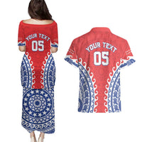 Custom Tuamotu Archipelago Couples Matching Puletasi and Hawaiian Shirt Polynesian Tribal Tattoo LT05 - Polynesian Pride