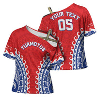 Custom Tuamotu Archipelago Cross Shoulder Shirt Polynesian Tribal Tattoo LT05 - Polynesian Pride