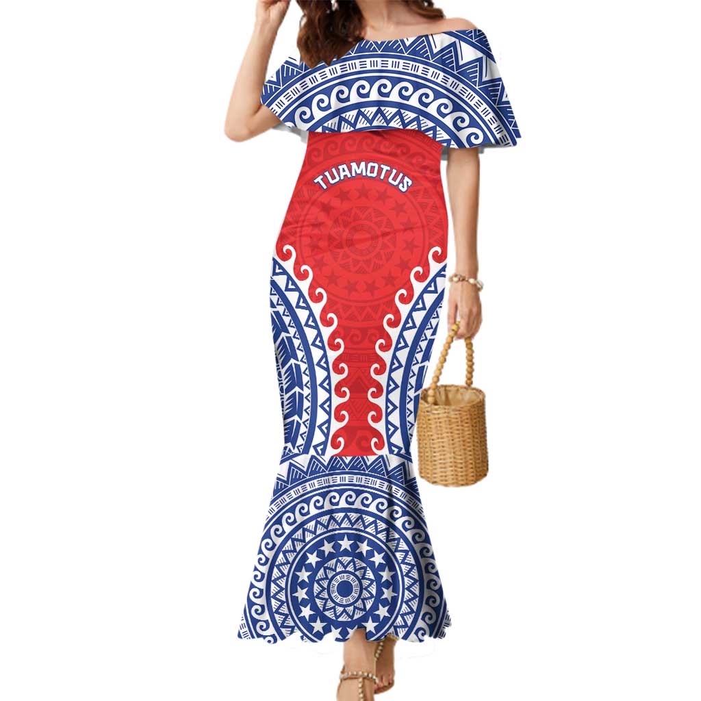 Custom Tuamotu Archipelago Family Matching Mermaid Dress and Hawaiian Shirt Polynesian Tribal Tattoo