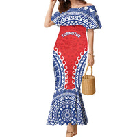 Custom Tuamotu Archipelago Family Matching Mermaid Dress and Hawaiian Shirt Polynesian Tribal Tattoo