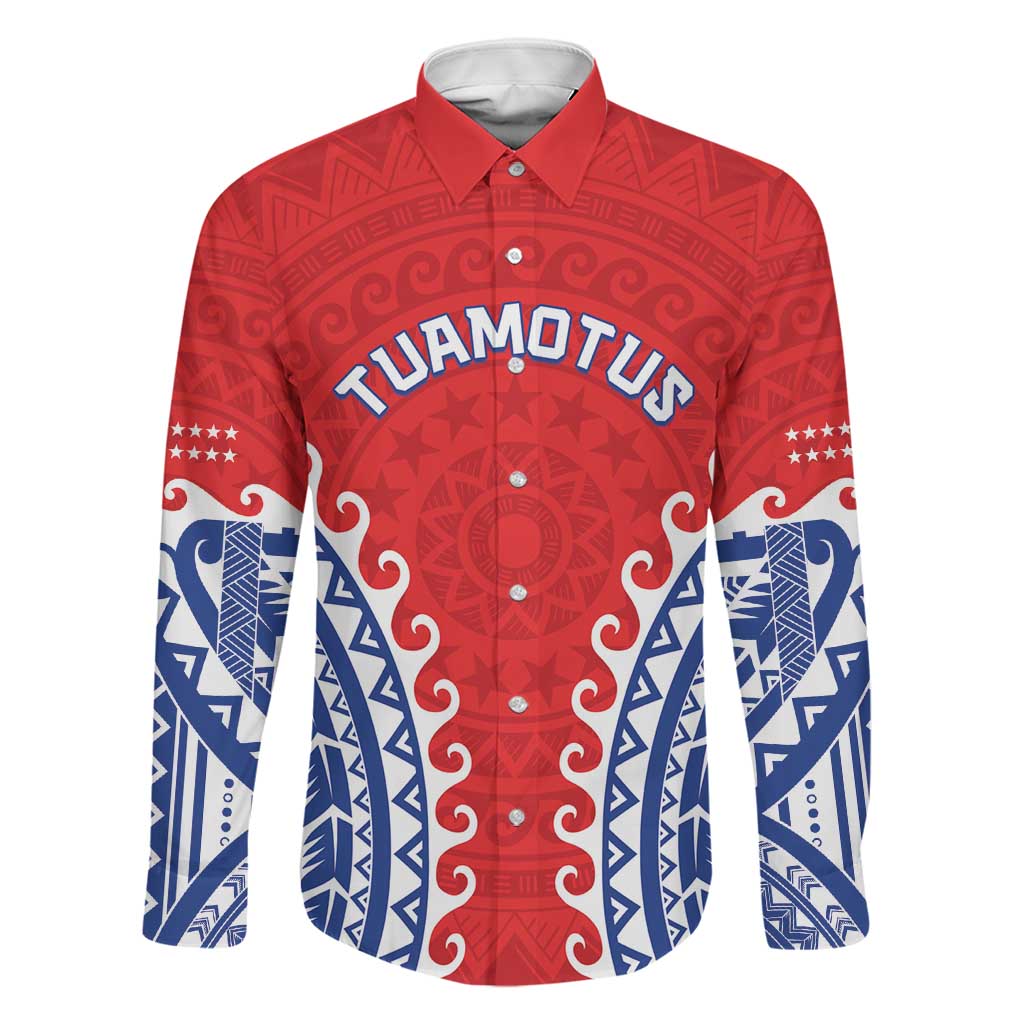 Custom Tuamotu Archipelago Family Matching Off The Shoulder Long Sleeve Dress and Hawaiian Shirt Polynesian Tribal Tattoo