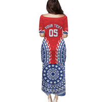 Custom Tuamotu Archipelago Family Matching Puletasi and Hawaiian Shirt Polynesian Tribal Tattoo