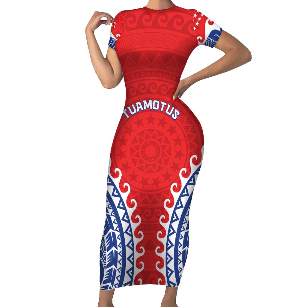 Custom Tuamotu Archipelago Family Matching Short Sleeve Bodycon Dress and Hawaiian Shirt Polynesian Tribal Tattoo