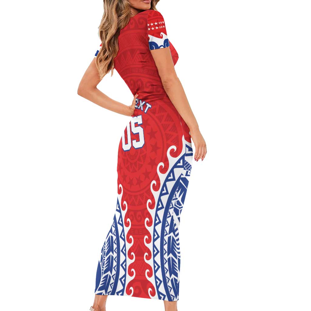 Custom Tuamotu Archipelago Family Matching Short Sleeve Bodycon Dress and Hawaiian Shirt Polynesian Tribal Tattoo