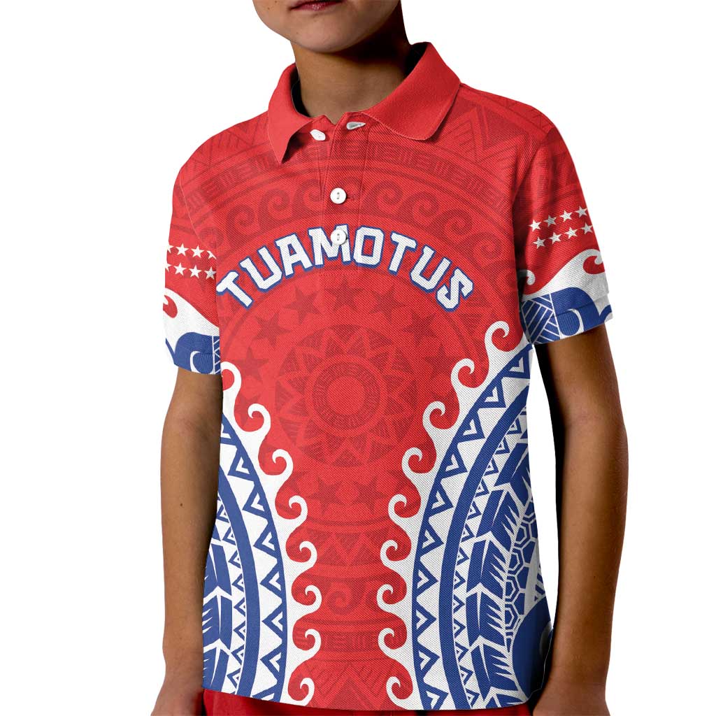 Custom Tuamotu Archipelago Kid Polo Shirt Polynesian Tribal Tattoo