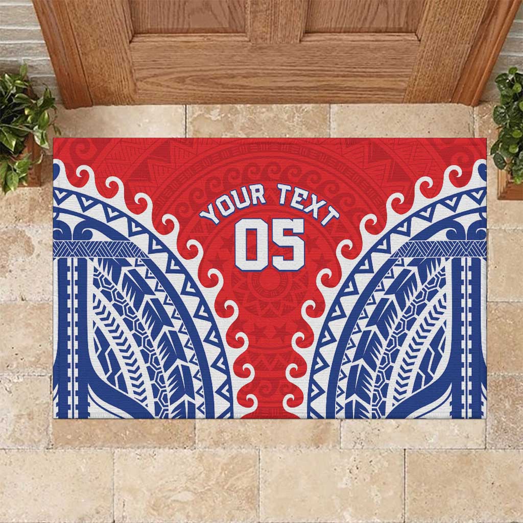 Custom Tuamotu Archipelago Rubber Doormat Polynesian Tribal Tattoo