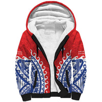 Custom Tuamotu Archipelago Sherpa Hoodie Polynesian Tribal Tattoo LT05 Unisex Red - Polynesian Pride