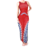 Custom Tuamotu Archipelago Tank Maxi Dress Polynesian Tribal Tattoo LT05 Women Red - Polynesian Pride