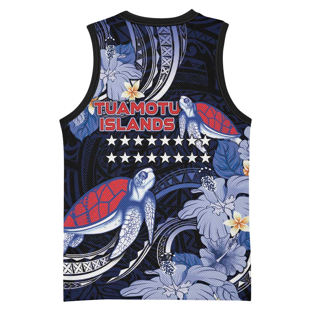 Tuamotu Islands Basketball Jersey Polynesian Pattern With Turtle