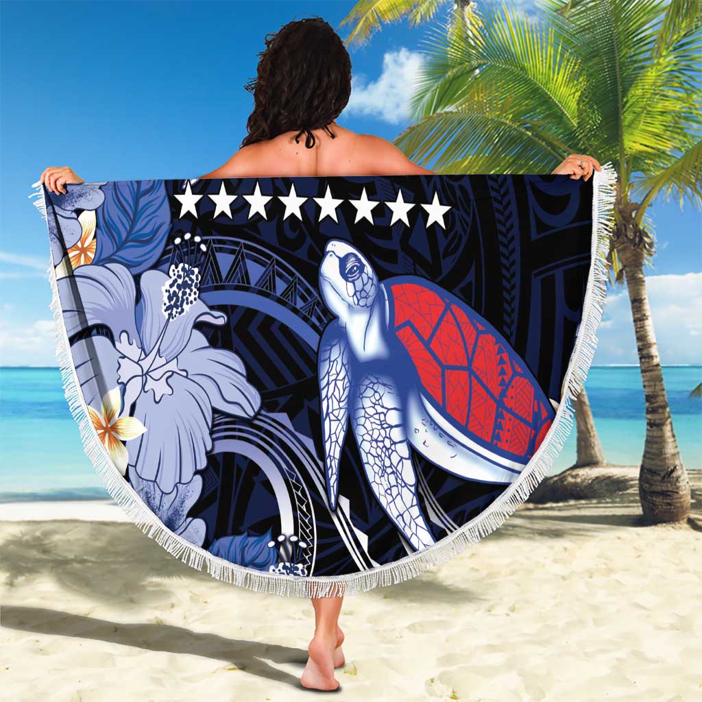 Tuamotu Islands Beach Blanket Polynesian Pattern With Turtle