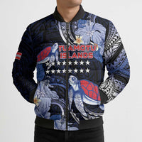 Tuamotu Islands Bomber Puffer Jacket Polynesian Pattern With Turtle
