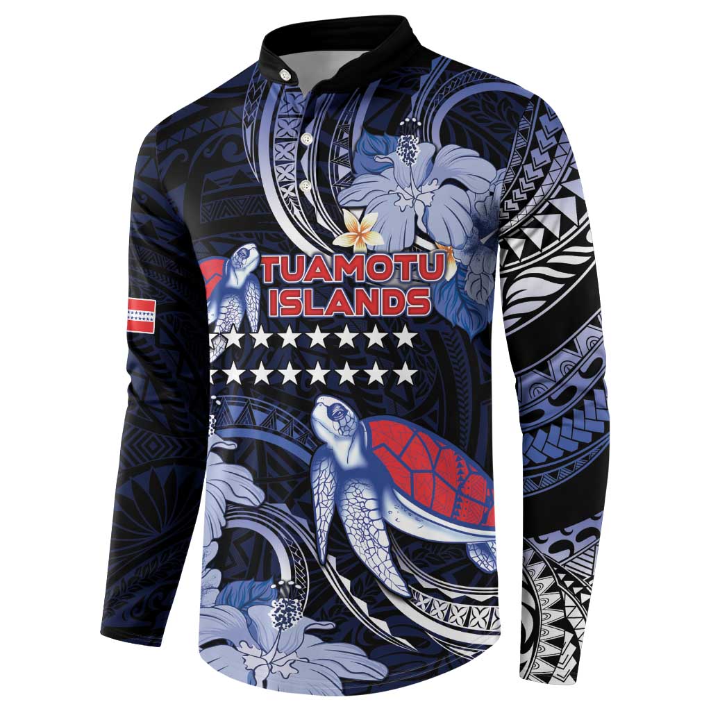 Tuamotu Islands Button Sweatshirt Polynesian Pattern With Turtle