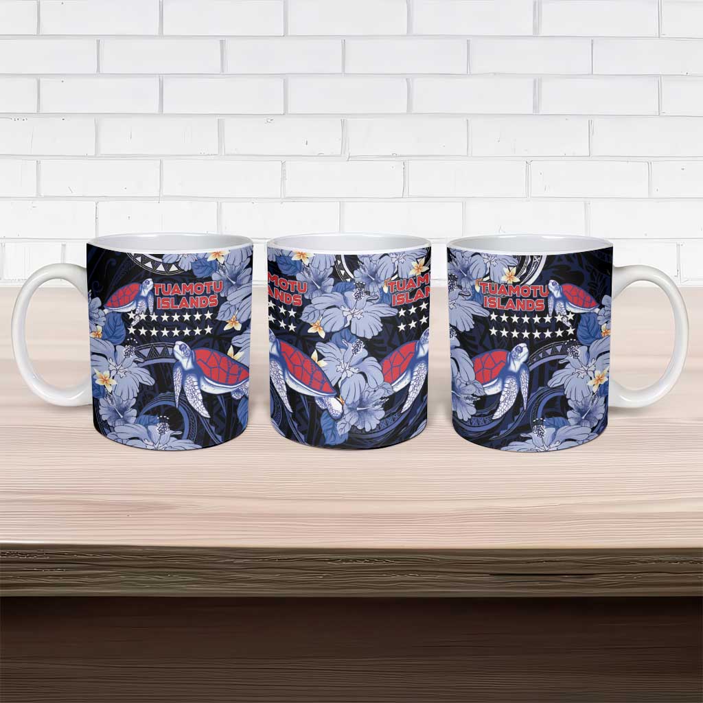 Tuamotu Islands Ceramic Mug Polynesian Pattern With Turtle