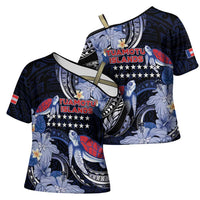 Tuamotu Islands Cross Shoulder Shirt Polynesian Pattern With Turtle