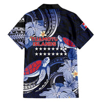 Tuamotu Islands Family Matching Tank Maxi Dress and Hawaiian Shirt Polynesian Pattern With Turtle