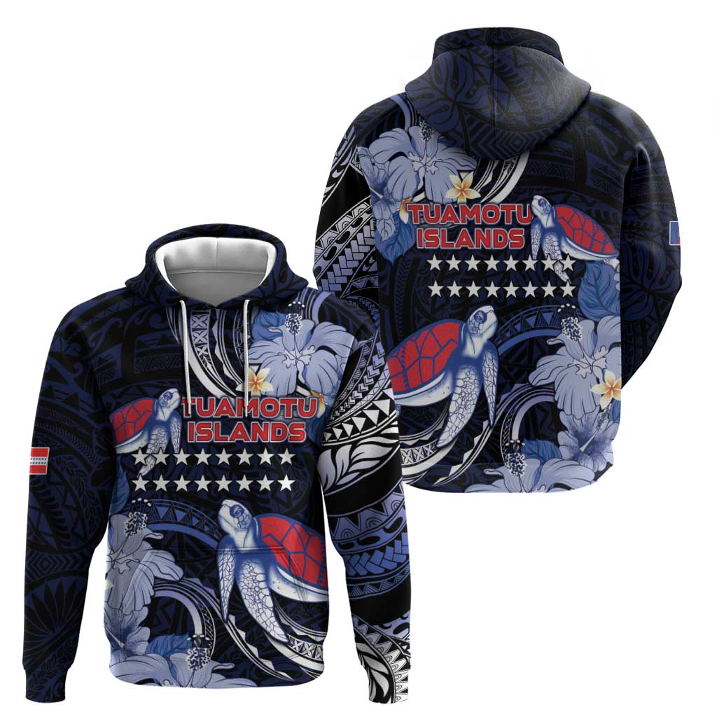 Tuamotu Islands Hoodie Polynesian Pattern With Turtle