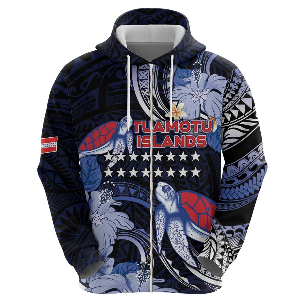 Tuamotu Islands Hoodie Polynesian Pattern With Turtle