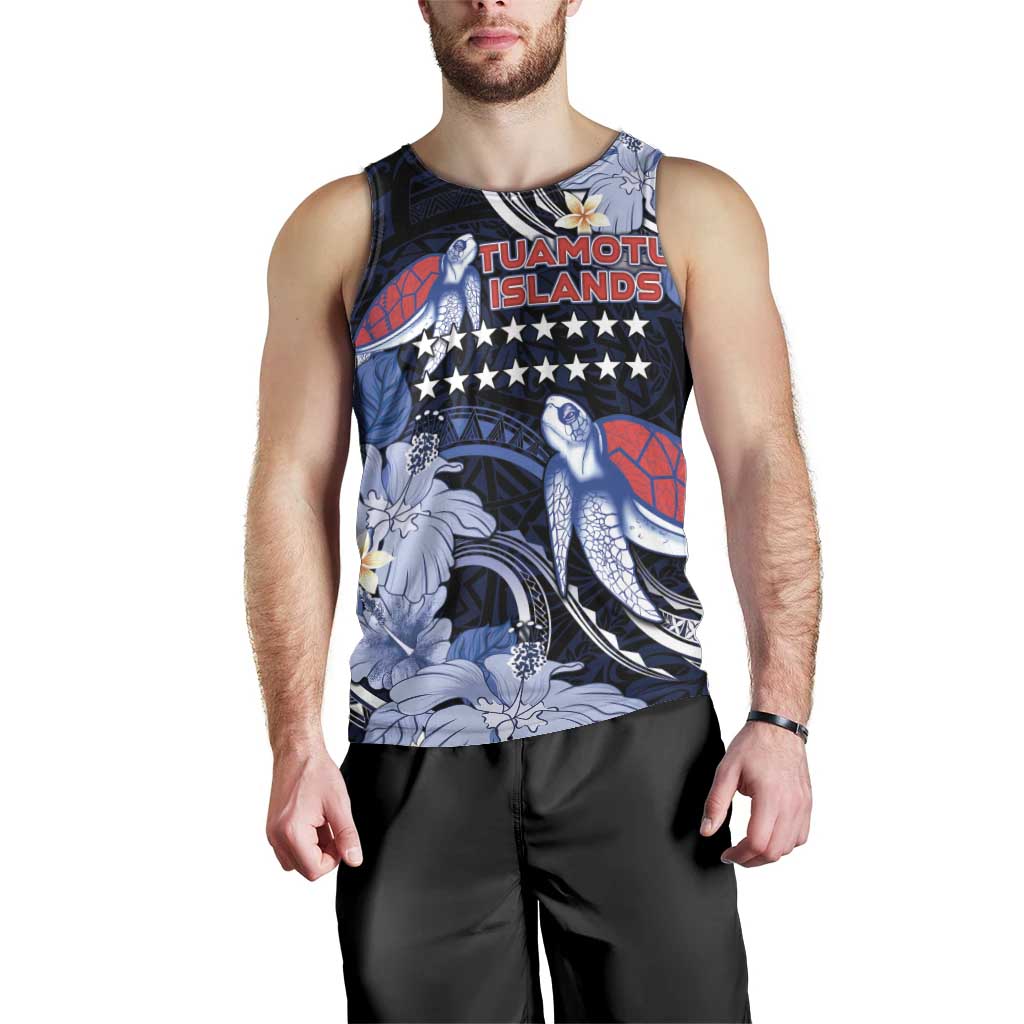 Tuamotu Islands Men Tank Top Polynesian Pattern With Turtle