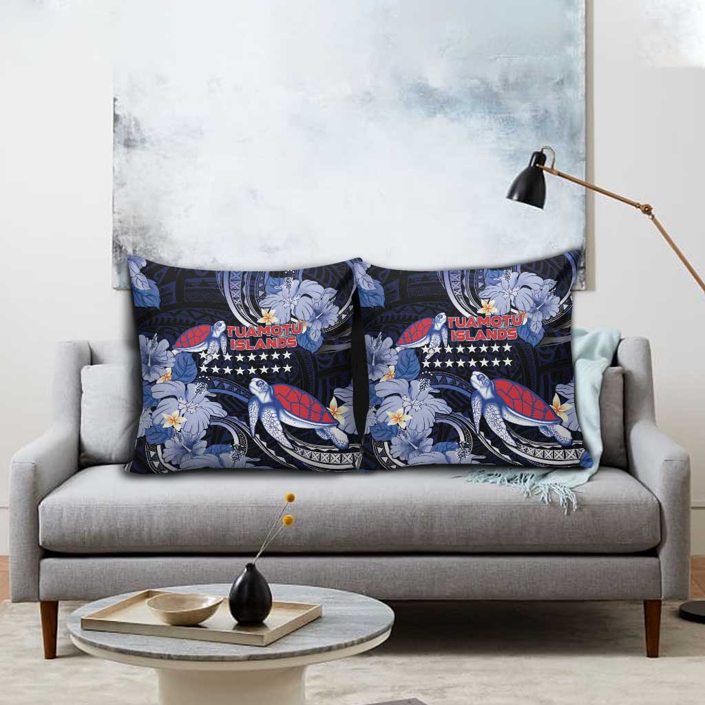 Tuamotu Islands Pillow Cover Polynesian Pattern With Turtle